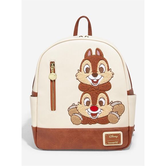 Loungefly Disney Chip & Dale Chenille Patch Mini Backpack - Picture 2 of 5